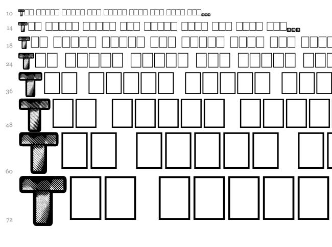 Search'n Destroy font waterfall